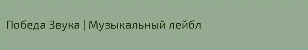 Победа Звука | Музыкальный лейбл
